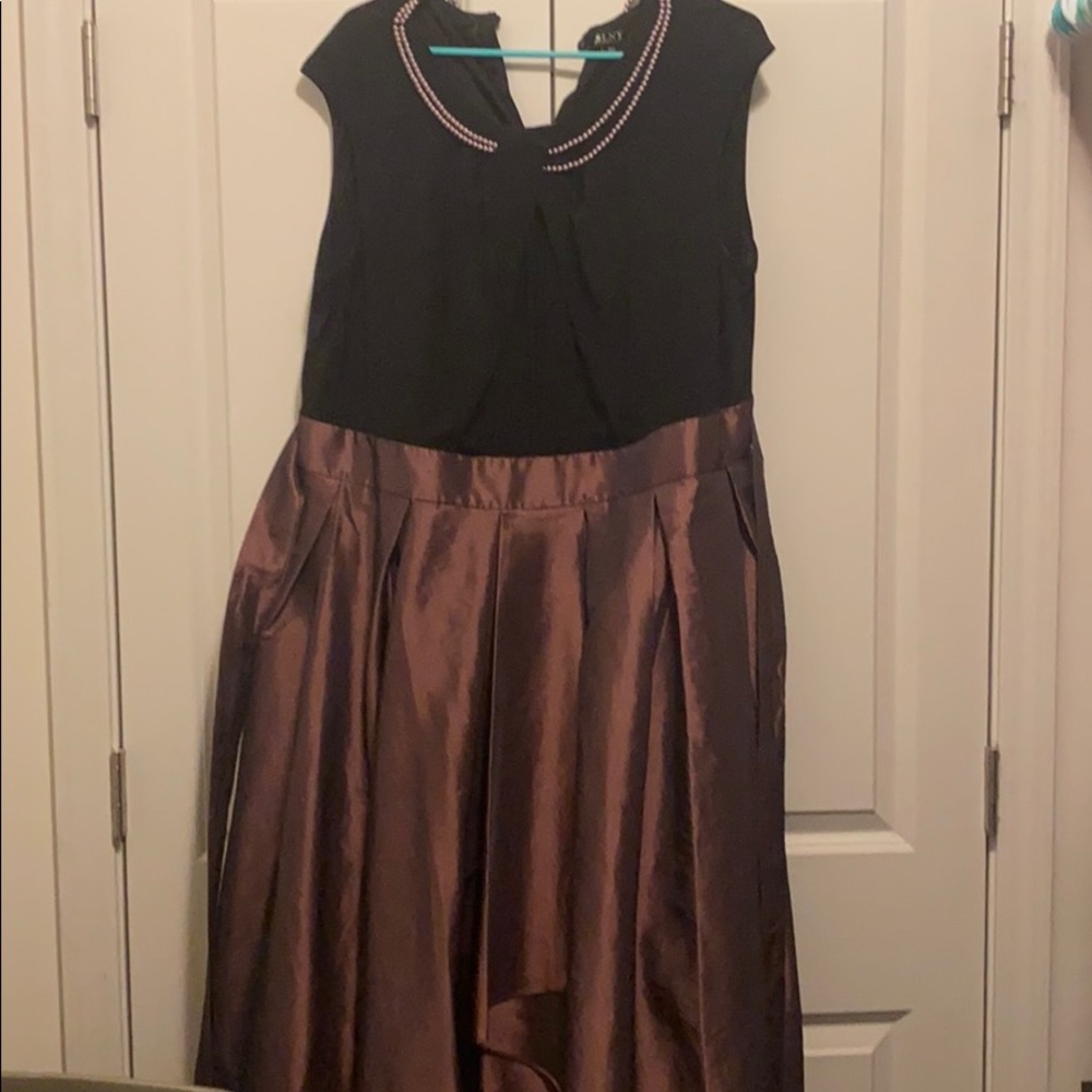 SLNY black and bronze gown